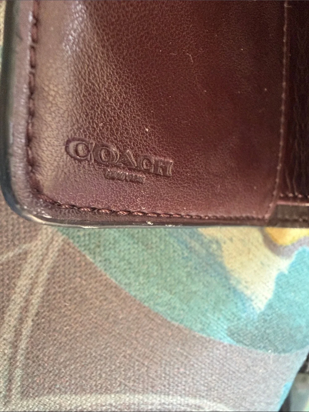 Coach Black Patent Signature Wallet with Yellow Zip Card Case